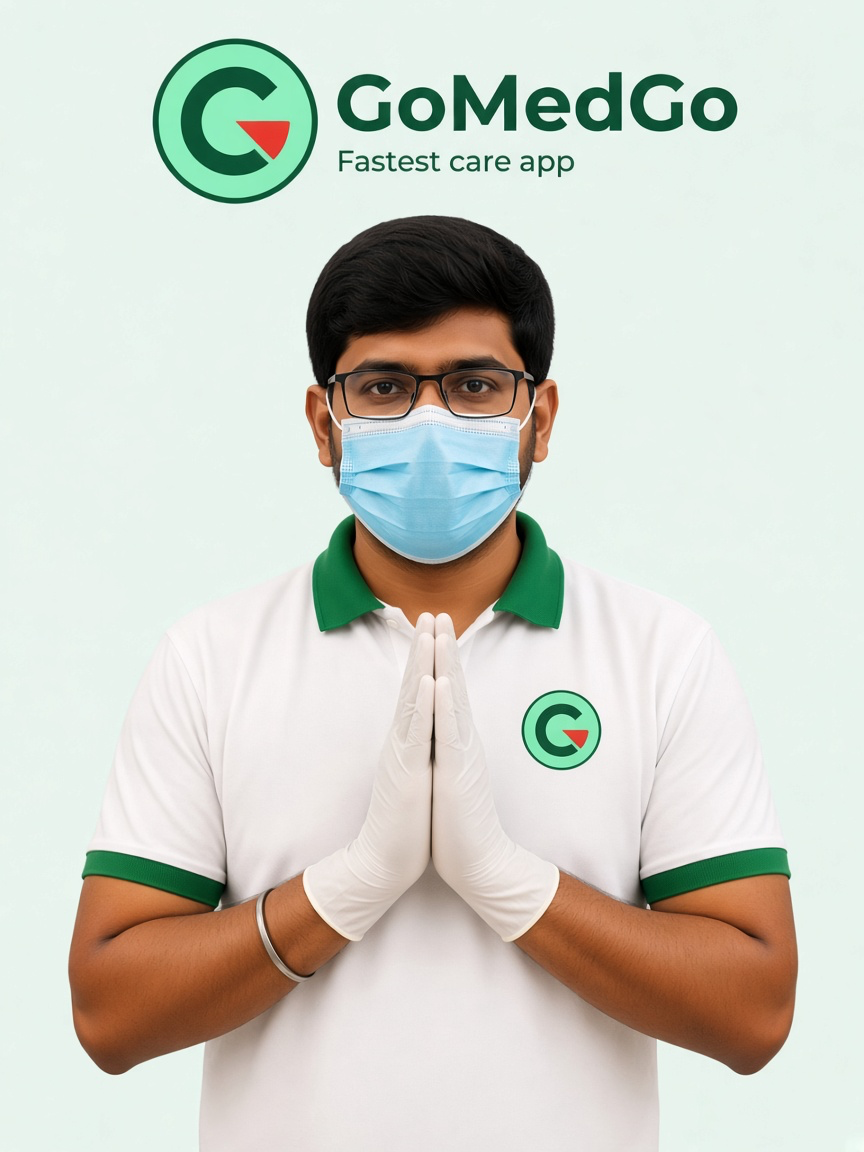 GoMedGo caregiver greeting with folded hands